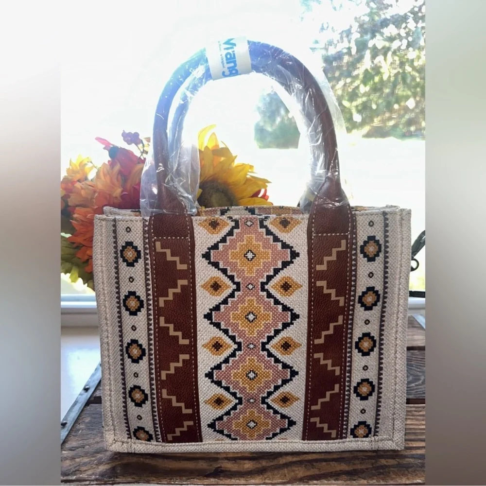 NWT! Wrangler Cream Aztec/Southwestern
Tote Handbag, Crossbody and Storage Bag - Picture 7 of 12